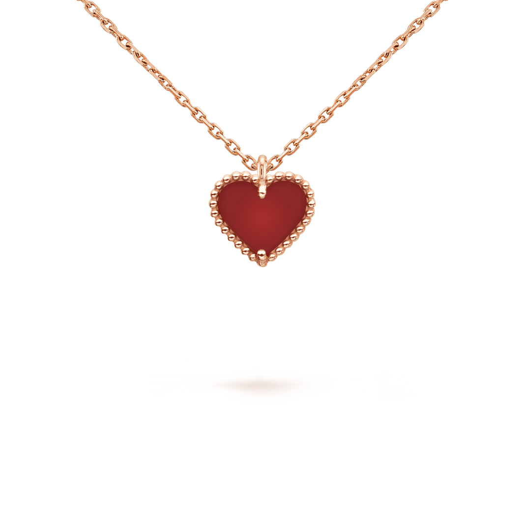 [Luxora]SWEET CLOVER CARNELIAN HEART NECKLACE