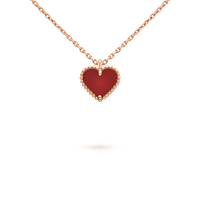 [Luxora]SWEET CLOVER CARNELIAN HEART NECKLACE