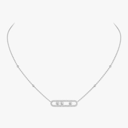 [LUXE] Move Pave_ Rose Gold Diamond Necklace