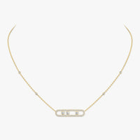 [LUXE] Move Pave_ Rose Gold Diamond Necklace