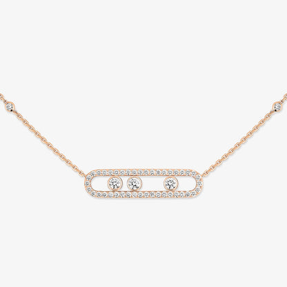 [LUXE] Move Pave_ Rose Gold Diamond Necklace