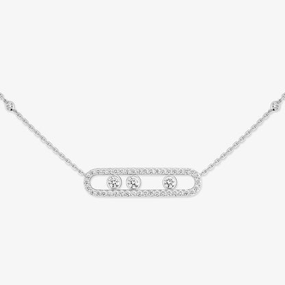 [LUXE] Move Pave_ Rose Gold Diamond Necklace