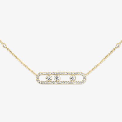 [LUXE] Move Pave_ Rose Gold Diamond Necklace