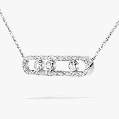 [LUXE] Move Pave_ Rose Gold Diamond Necklace