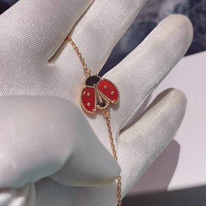 [Luxora]LUCKY SPRING 1 MOTIF PINK GOLD BRACELET