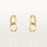 [Luxora]LOVE 3.3MM DANGLE HALF DIAMOND EARRINGS