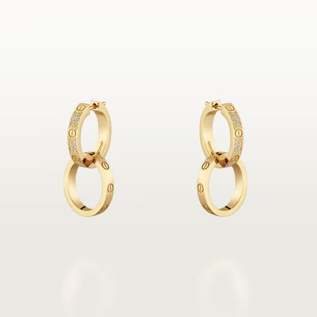 [Luxora]LOVE 3.3MM DANGLE HALF DIAMOND EARRINGS