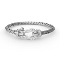 [Luxora]FORCE LARGE HORSESHOE FULL DIAMOND BRACELET SILVER